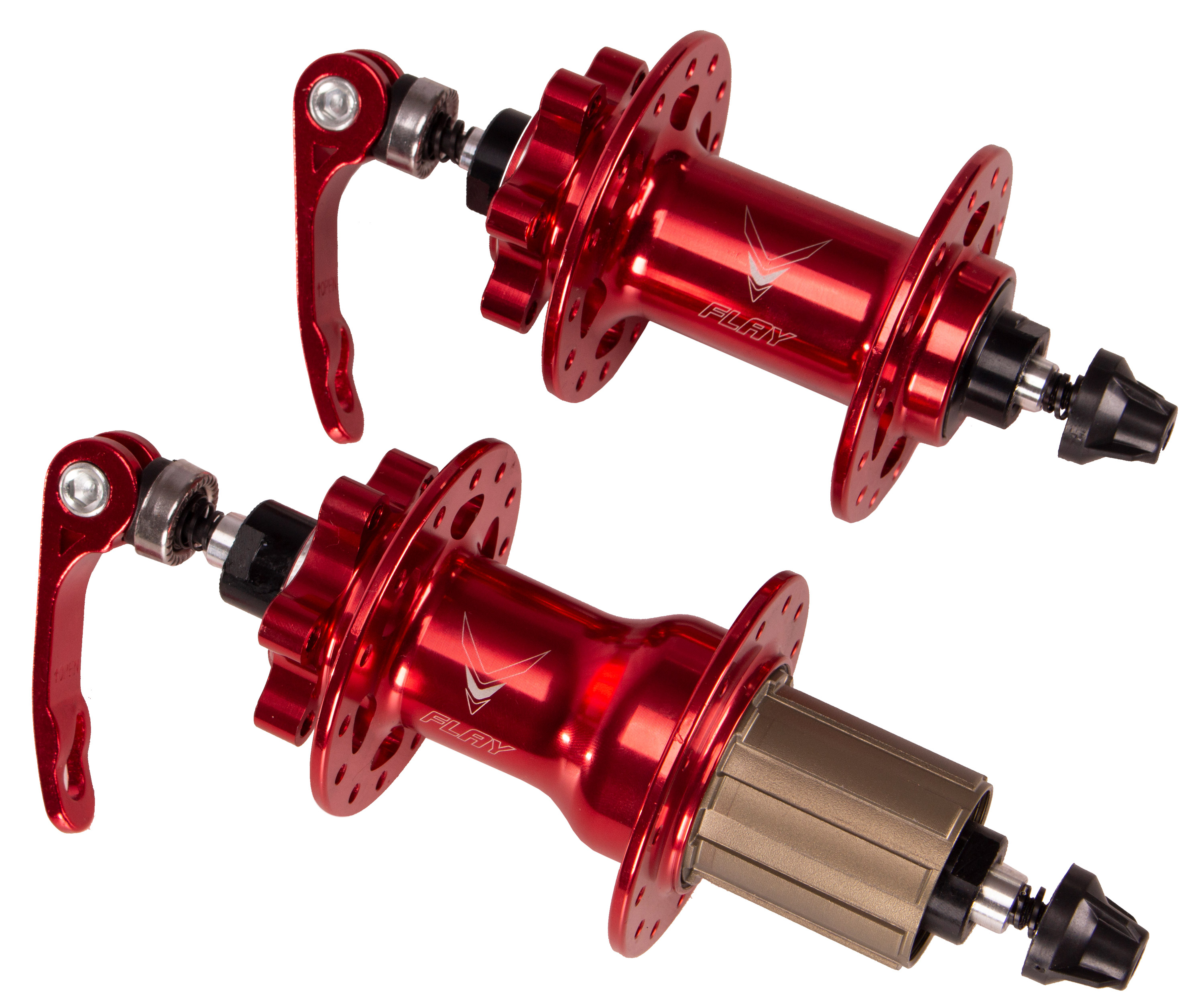 Par de cubo flay fx 1900 de 28 furos alumínio rolamentado k7 cor vermelho