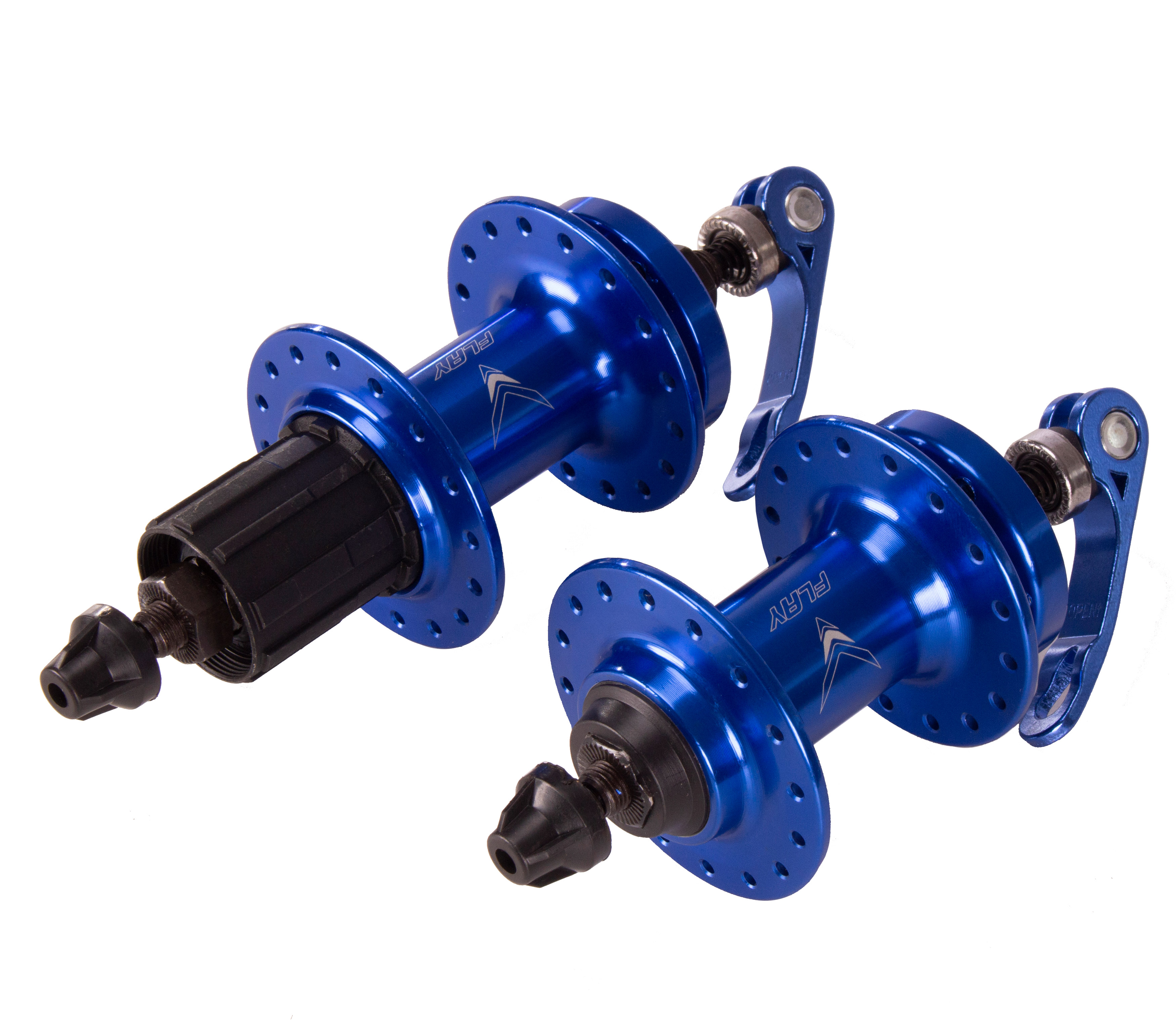 Par de cubo mtb flay 32 furos rolamentado alumínio k7 cor azul