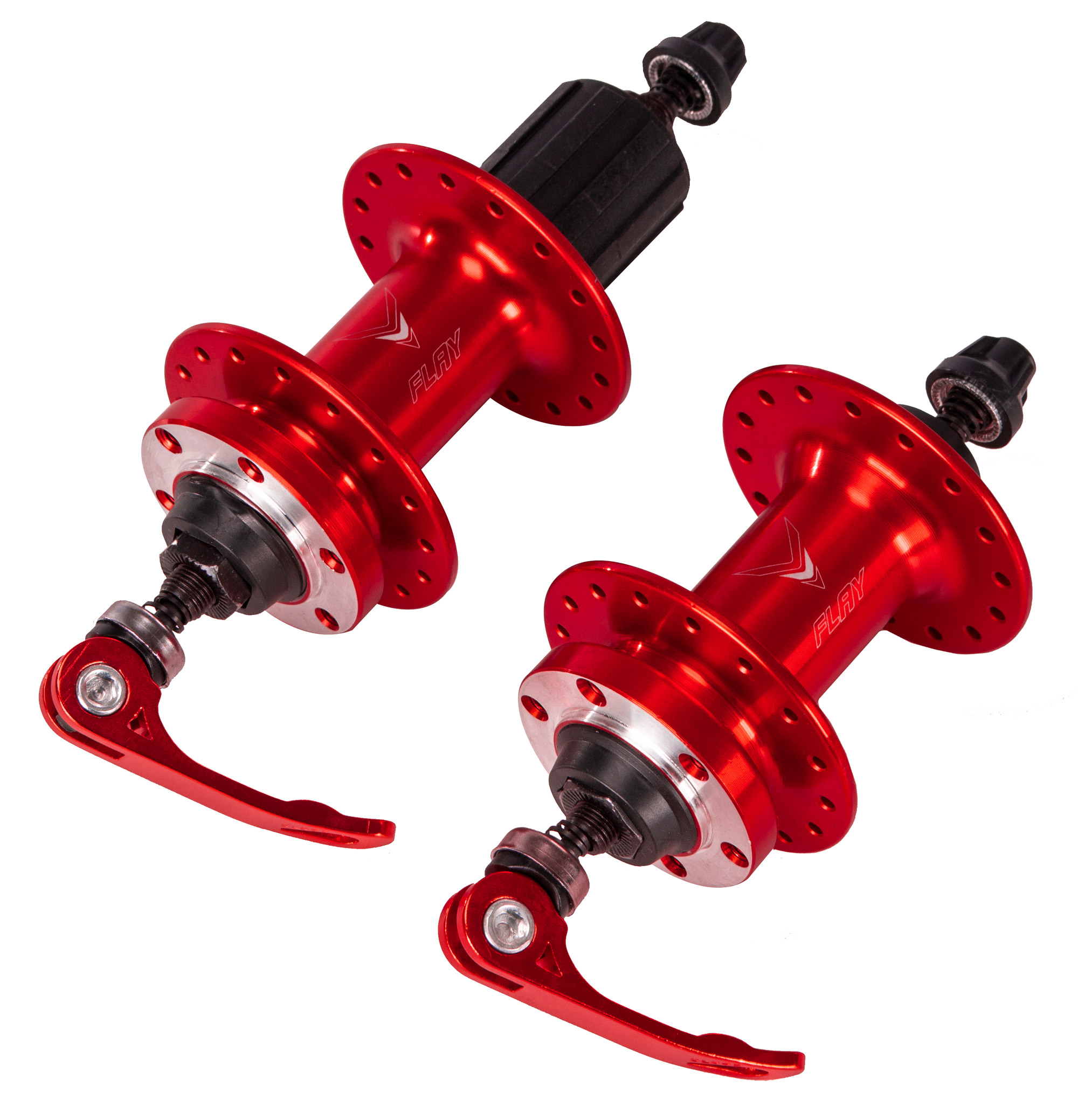 Par de cubo mtb flay 32 furos rolamentado alumínio k7 vermelho