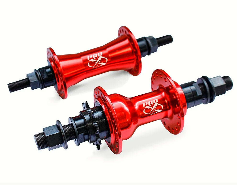 Par cubo pro-x bmx 36f cog 9d - eixo t 14mm - diant 3/8 - vermelho