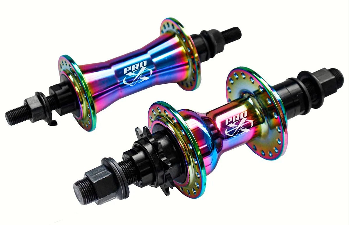 Par cubo pro-x bmx 36f cog 9d - eixo t 14mm - diant 3/8 - camaleão