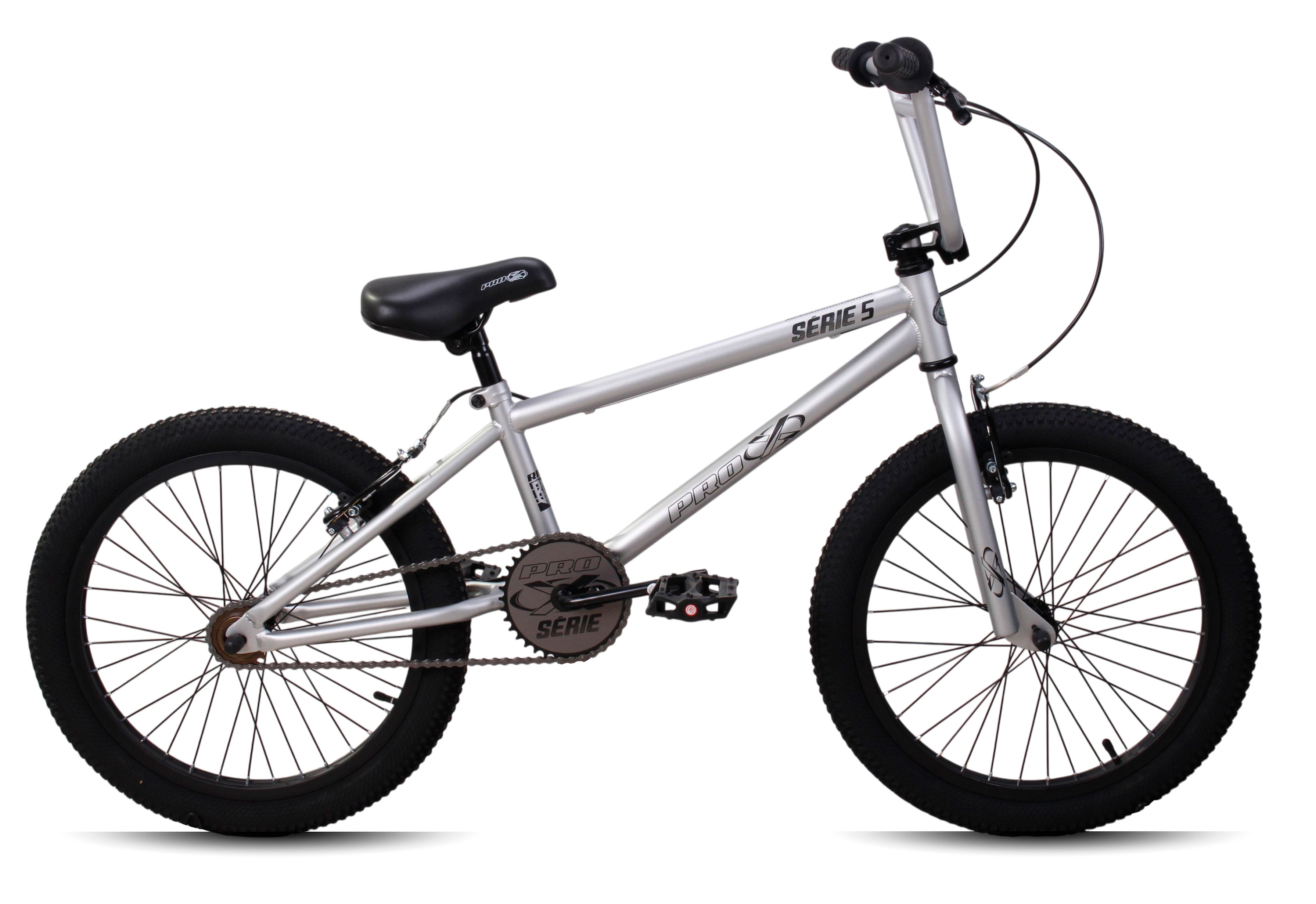 Bicicleta aro 20 bmx pro-x serie 5 prata fosco - 2026