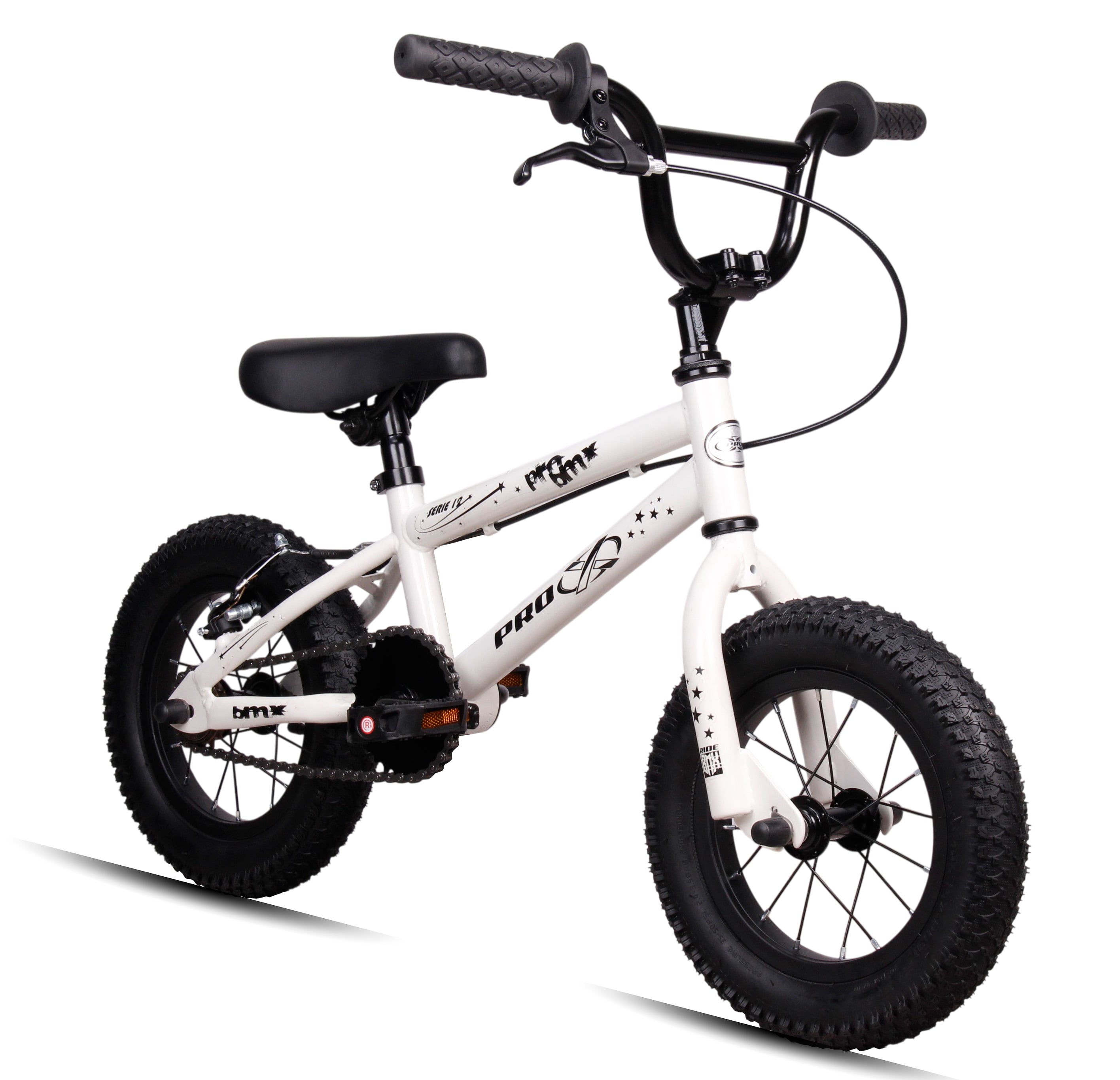 Bicicleta bmx aro 12 pro-x mod serie 12 freestyle pneu balão branco