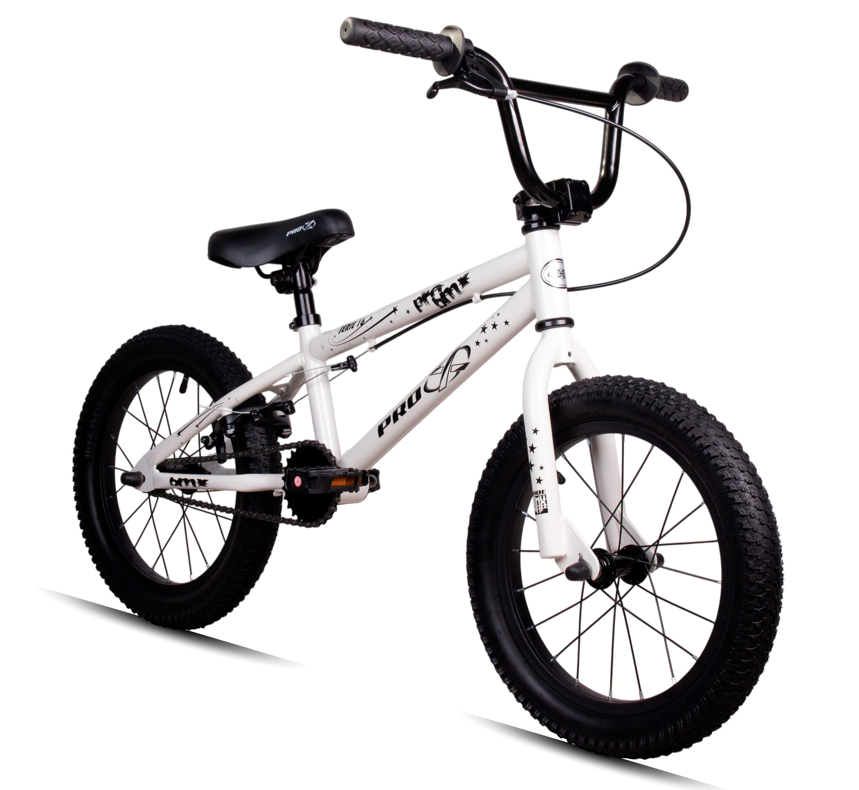 Bicicleta bmx aro 16 pro-x mod serie 16 freestyle pneu balão branco