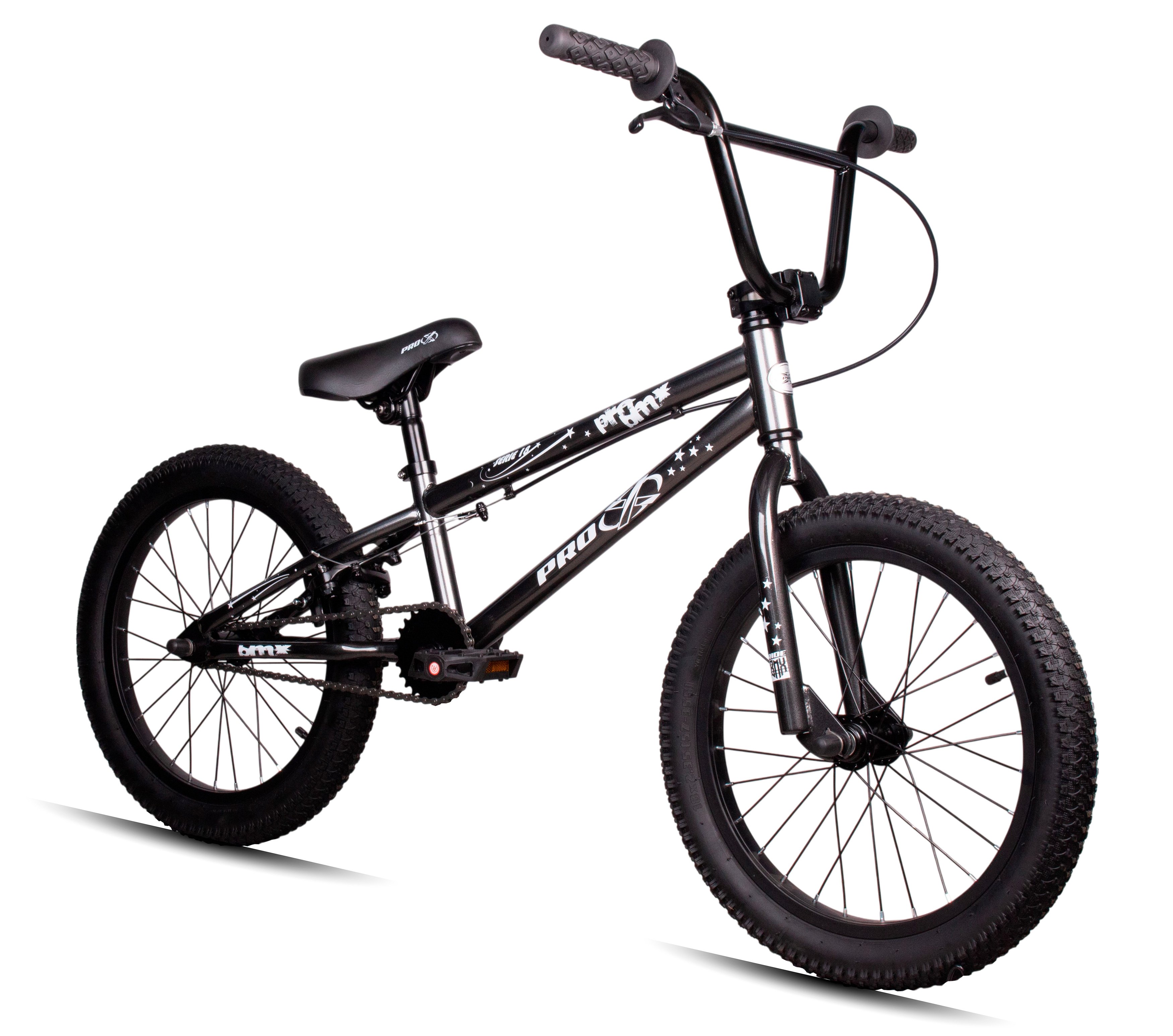 Bicicleta bmx aro 18 pro-x mod serie 18 freestyle pneu balão preto
