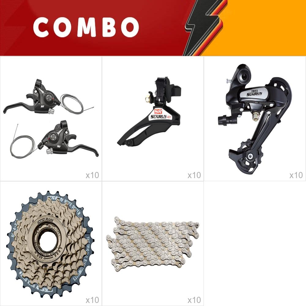   <b>promoção</b> 10x relação sunrun 21v (alav+cambios d/t+roda livre+corrente)
