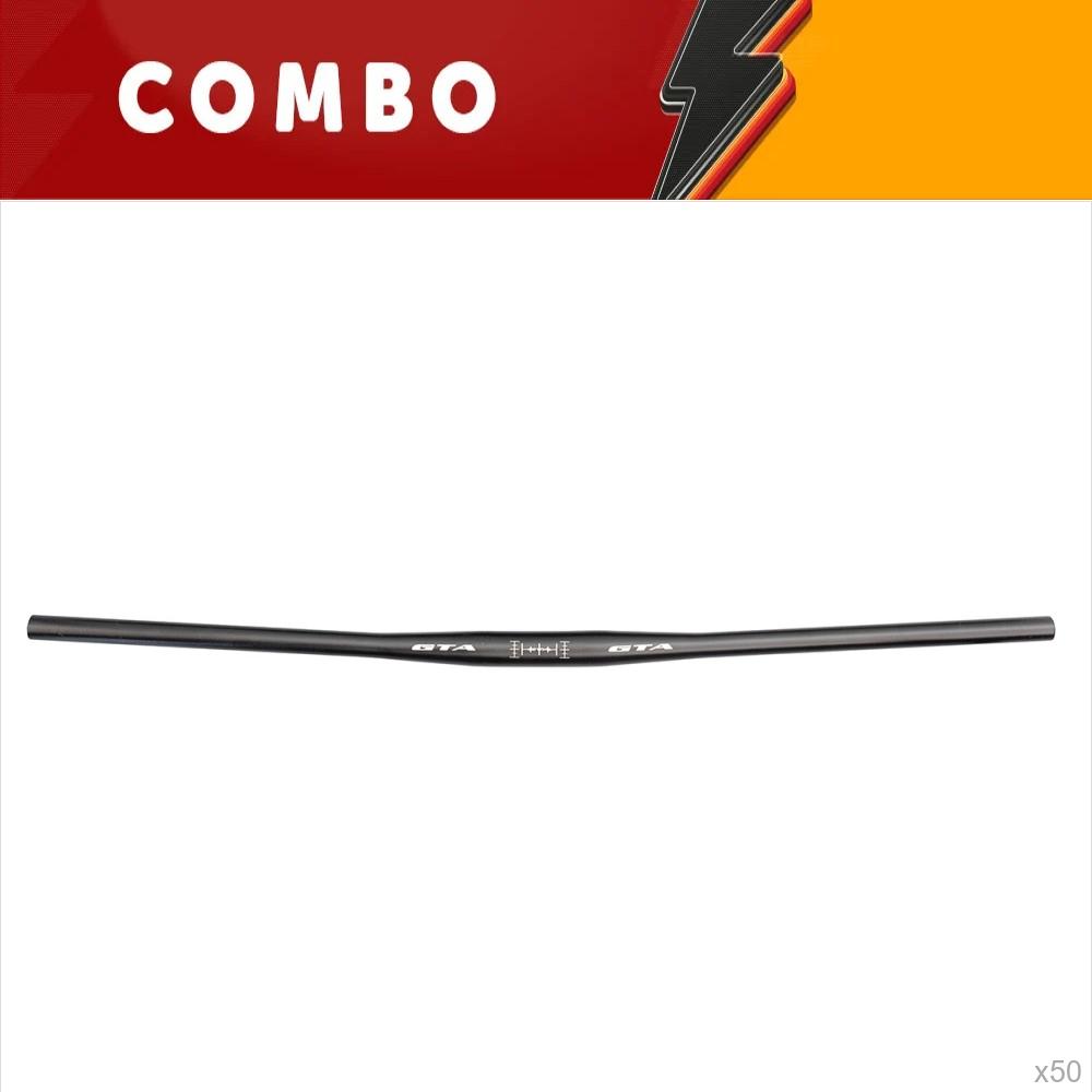    liquidação <b>10%</b> - 50x guidão mtb reto alumínio 31.8x700mm 9º preto