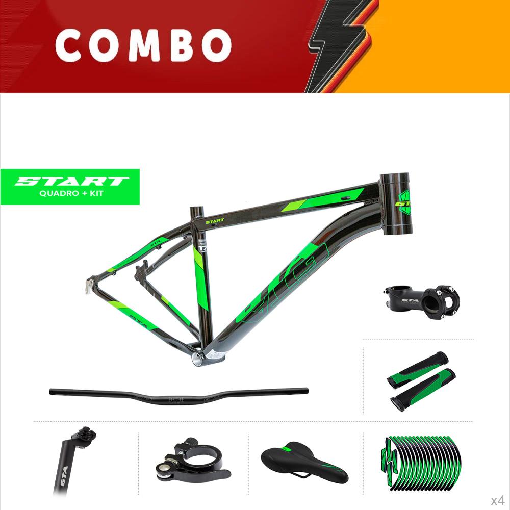 Liquidação 10% - 4x quadros gta start preto/verde tamanho 21 com kit
