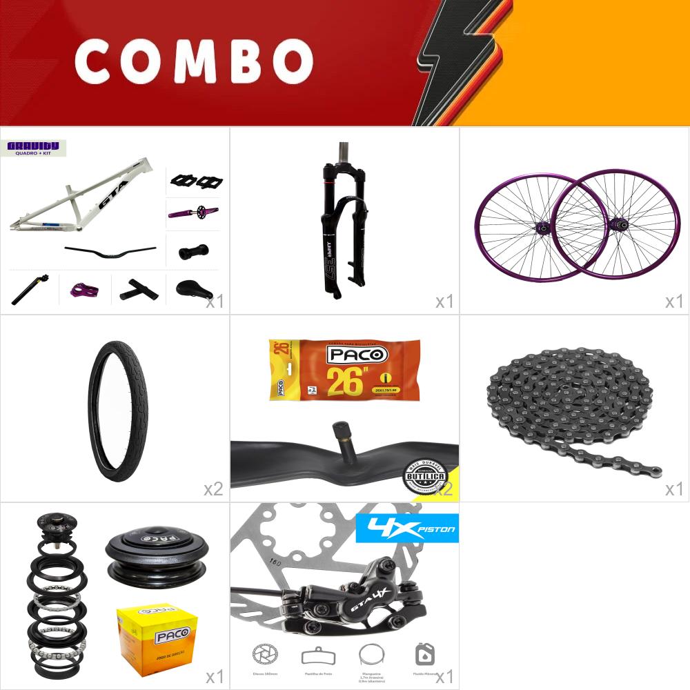     combo gravity branco com freio hidraulico - completo - confira os itens