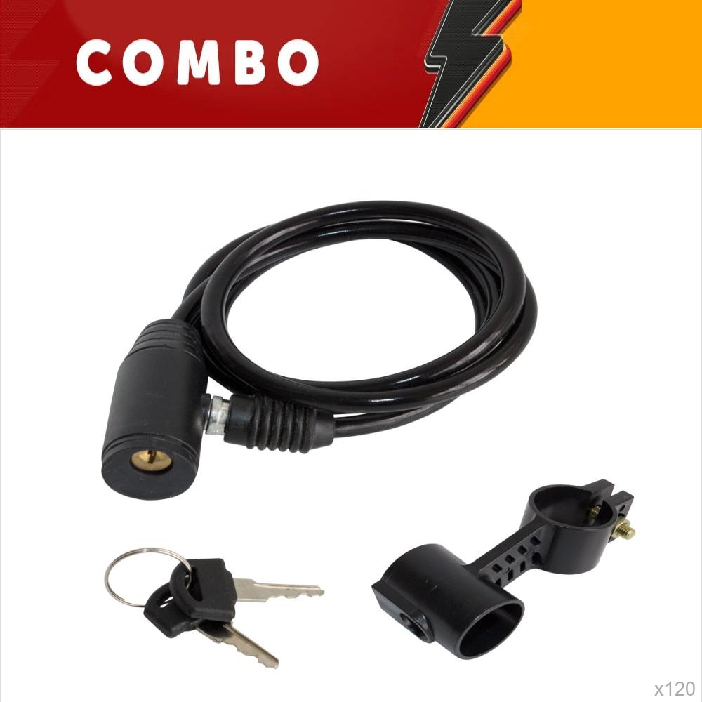                             férias <b>10%</b> - 120x cadeado aço 6mm x 1000mm preto com suporte e 2 chaves