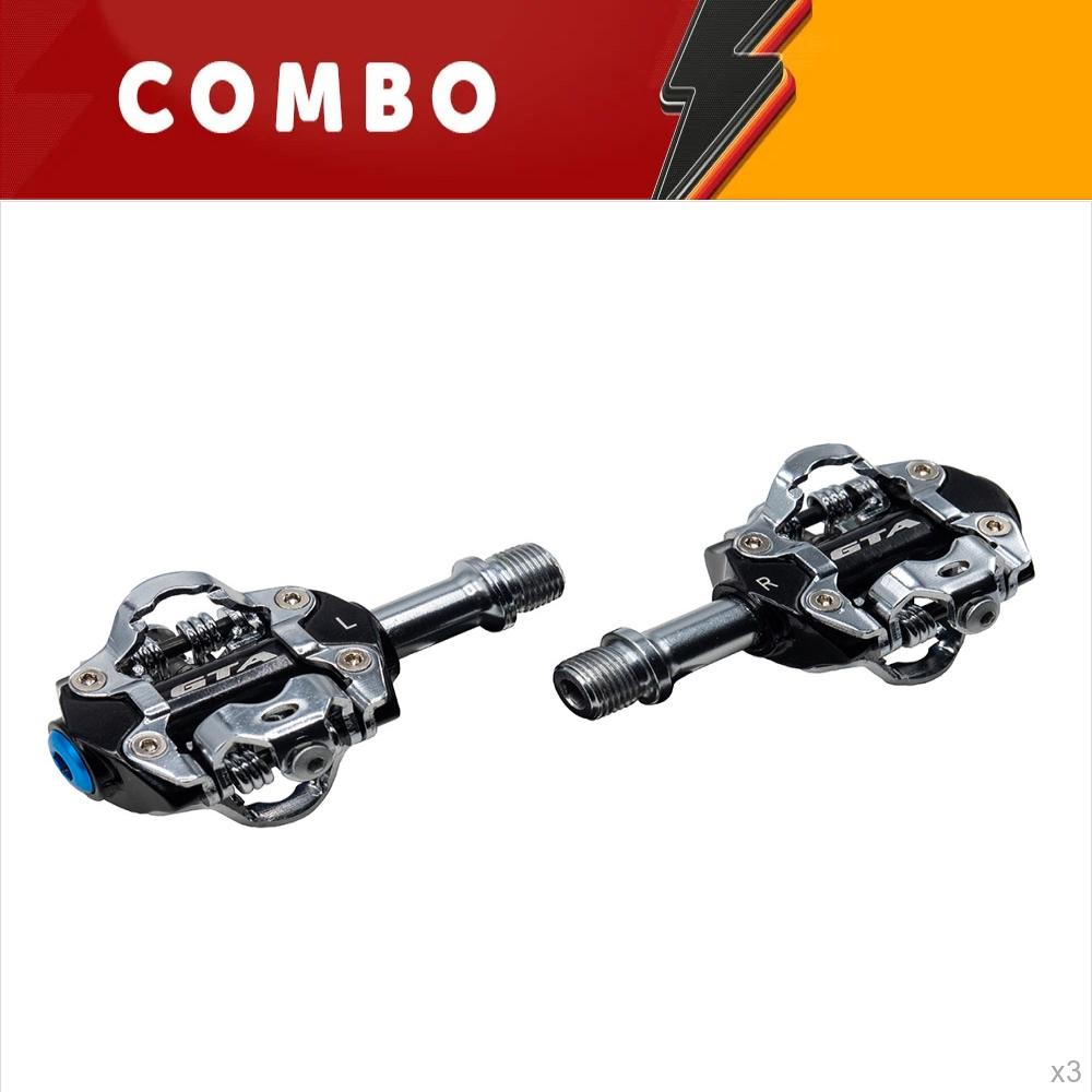        promocional 5% - 3x pedal clip alumínio rolamentado eixo crmo com tacos spd gta rx