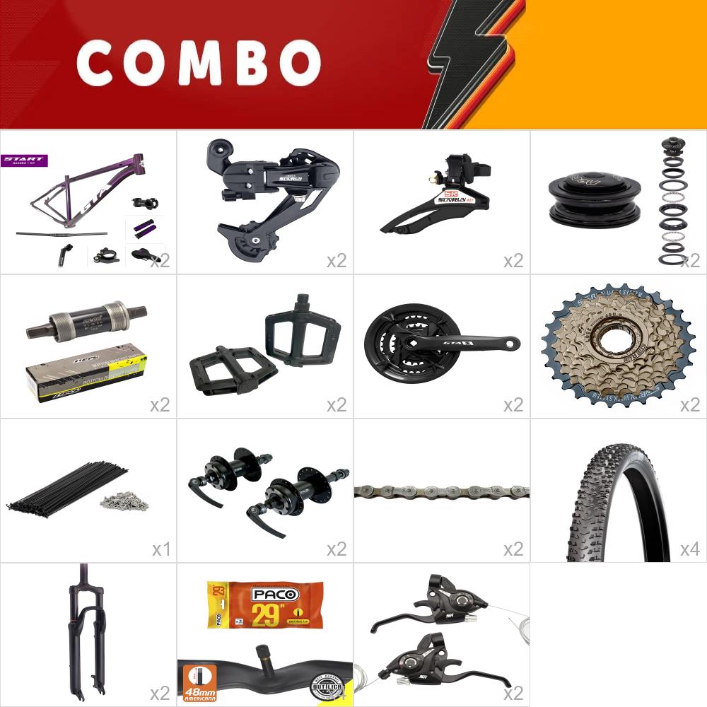    combo 2x start tam 21 roxo 24v - aro 29 - sem aro, fita de aro, cabos e conduites - confira os itens  