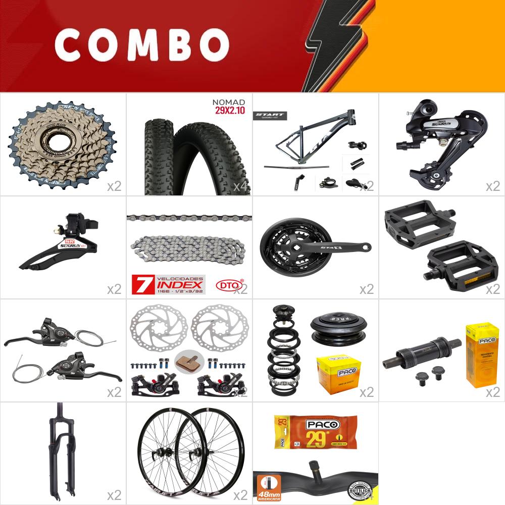         combo 29 2x start tam. 15.5 grafite - sem cabos e conduites - confira itens