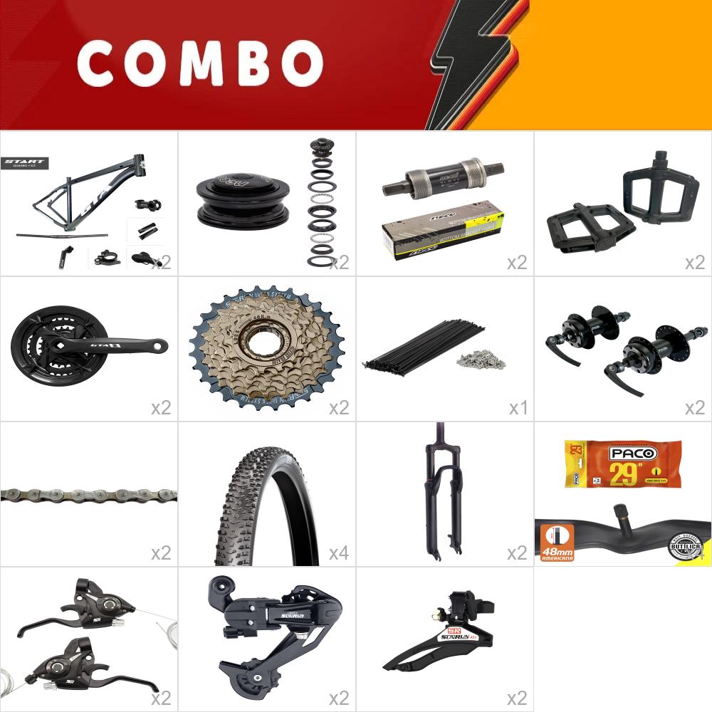   combo 2x start tam 15.5 grafite 24v   - aro 29 - sem freios, aro, fita de aro, cabos e conduites - confira os itens
