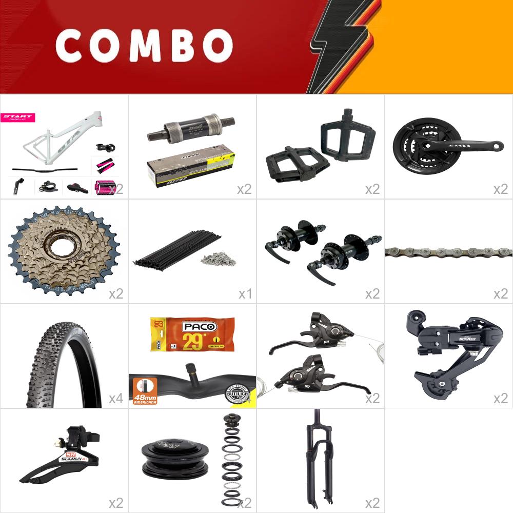     combo 2x start fem tam 15.5 bco/cza/rs 24v - aro 29 - sem aro, sem freio -  confira os itens   