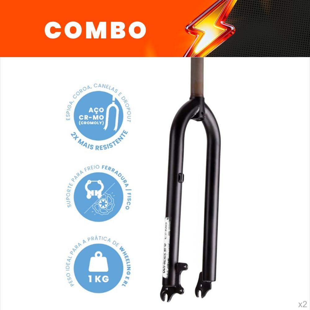                                                promocional 10% - 2x garfo rígido 26 aheadset crmo modelo wheeler