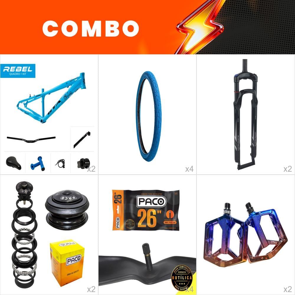                                                                               combo 2x freeride rebel azul - confira itens