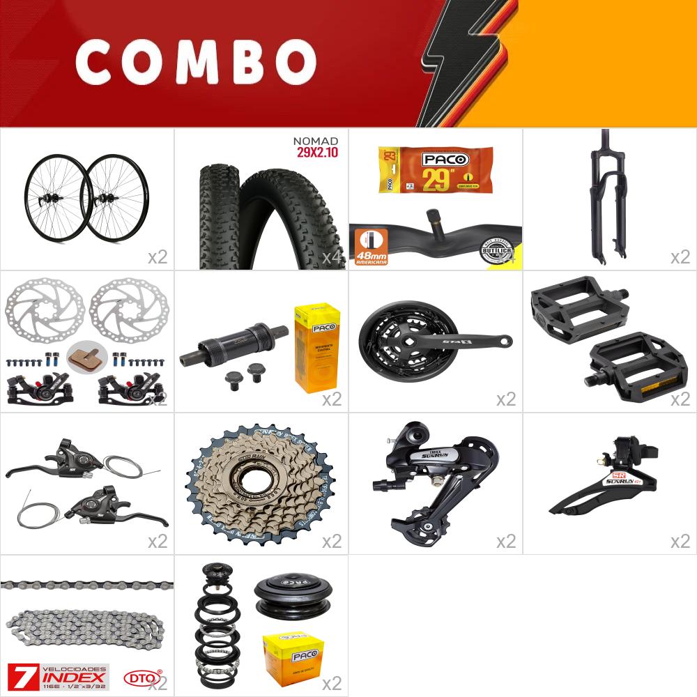       combo para montar 2x gta start - sem quadro - roda montada, 21 vel sunrun - confira os itens  