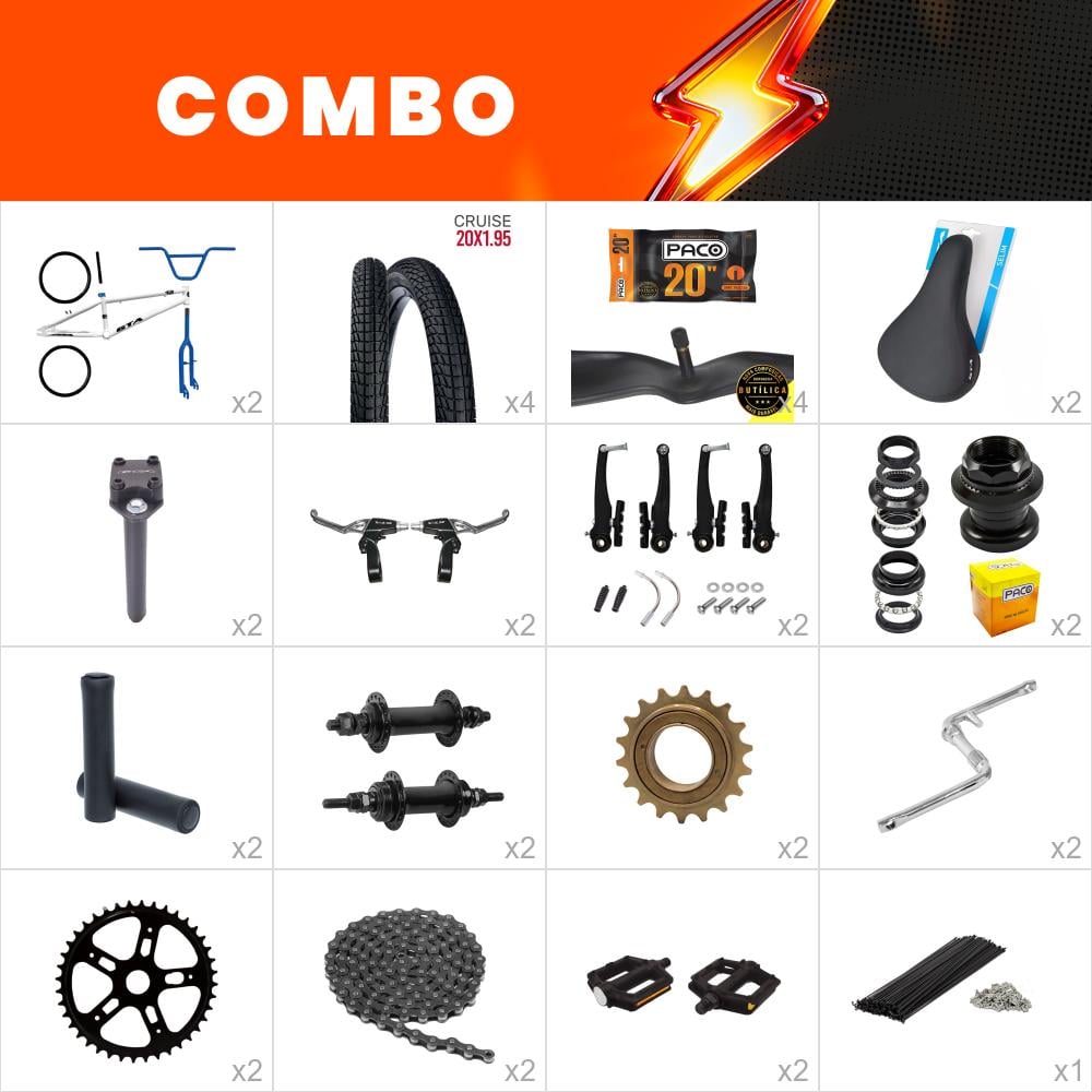         combo bmx 2x gta flip branco/azul escuro - confira os itens