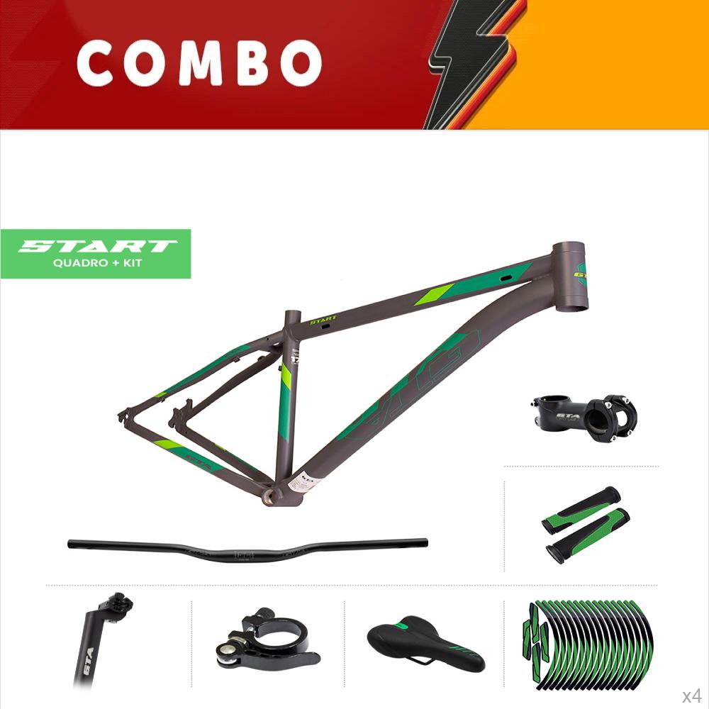              férias 10% - 4x quadros gta start cinza com verde tamanho 21 com kit