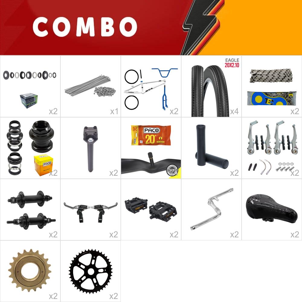           combo bmx 2x gta flip branco/azul escuro - confira os itens