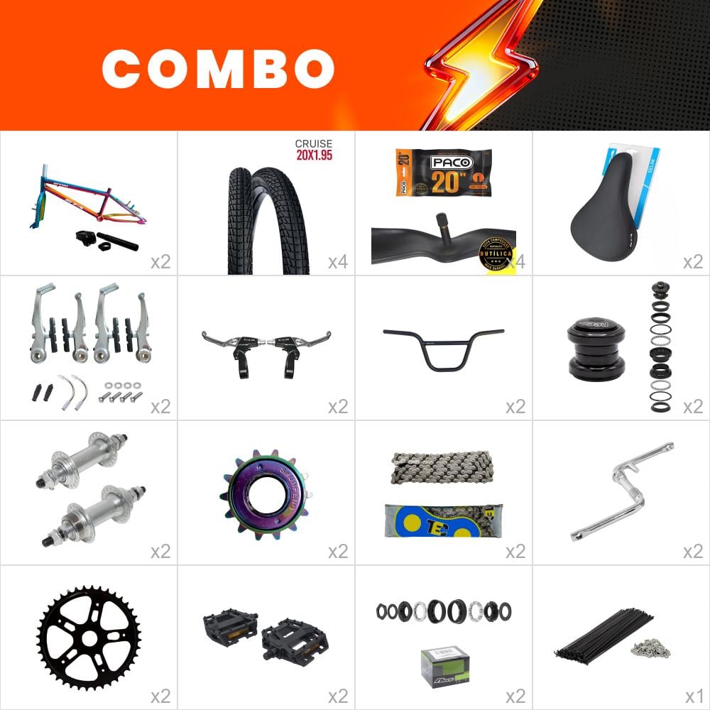                              combo bmx 2x gta nitro camaleão - falta aros, manoplas - confira os itens