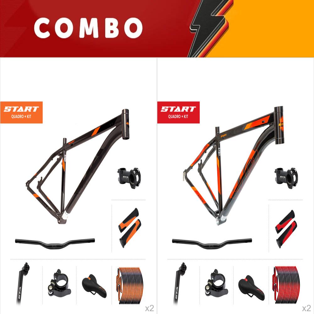                liquidação 10% - 4x quadros gta start tamanho 21 com kit - cores sortidas 01