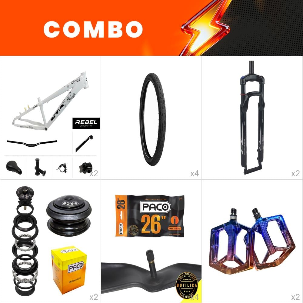           combo 2x freeride rebel branco - confira itens