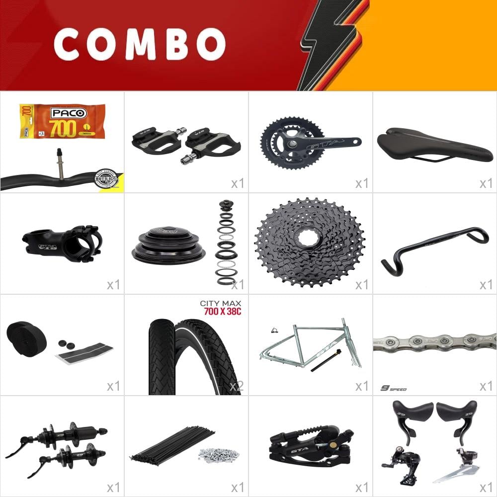         combo 1 bike gravel across 2.0 tam 54 verde sálvia - falta aros - confira itens