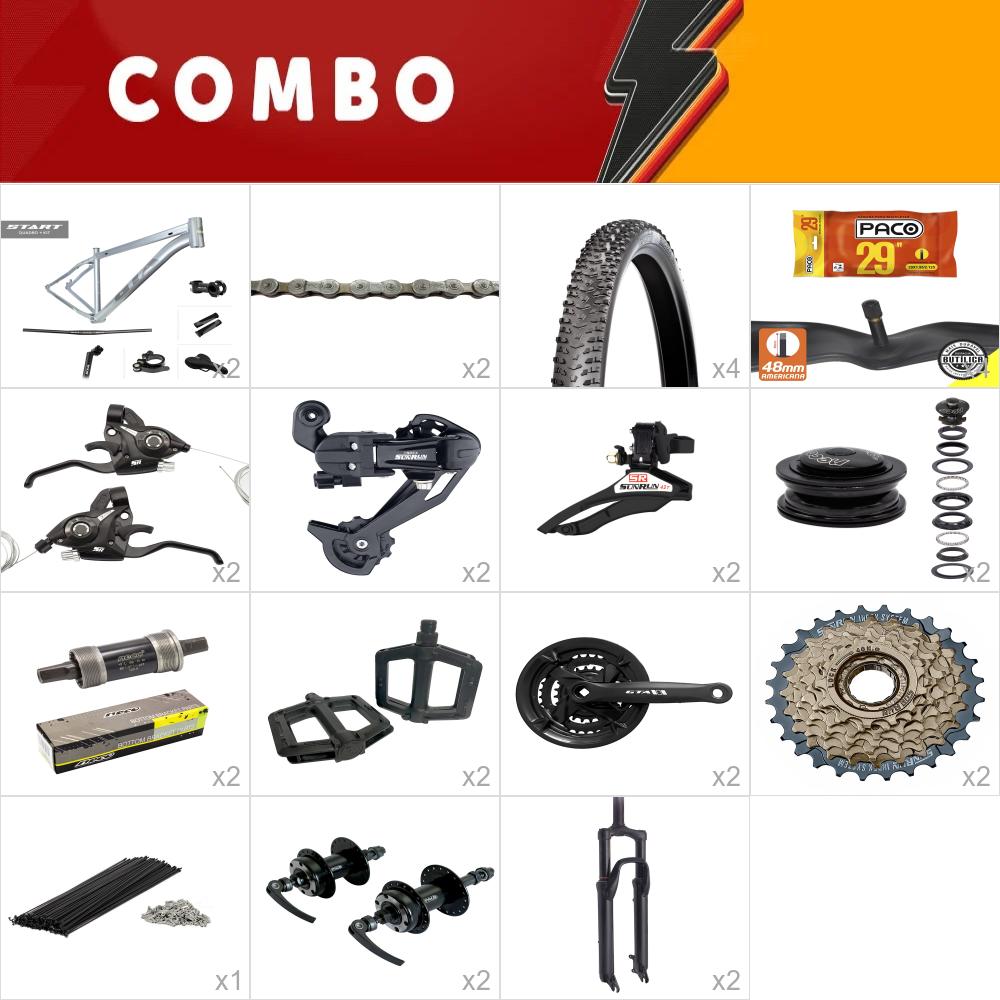    combo 2x start tam 21 cinza 24v - aro 29 - sem aro, sem freio -  confira os itens   