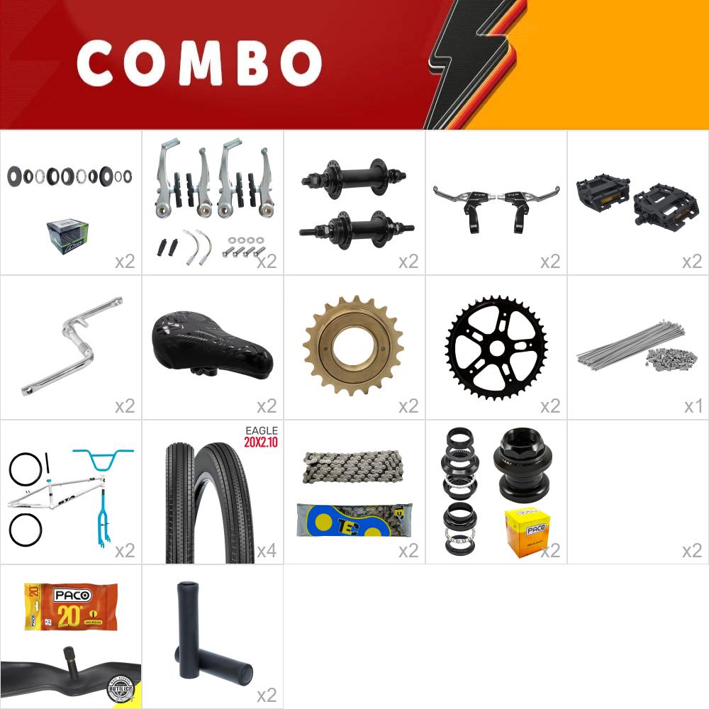           combo bmx 2x gta flip branco/azul - confira os itens