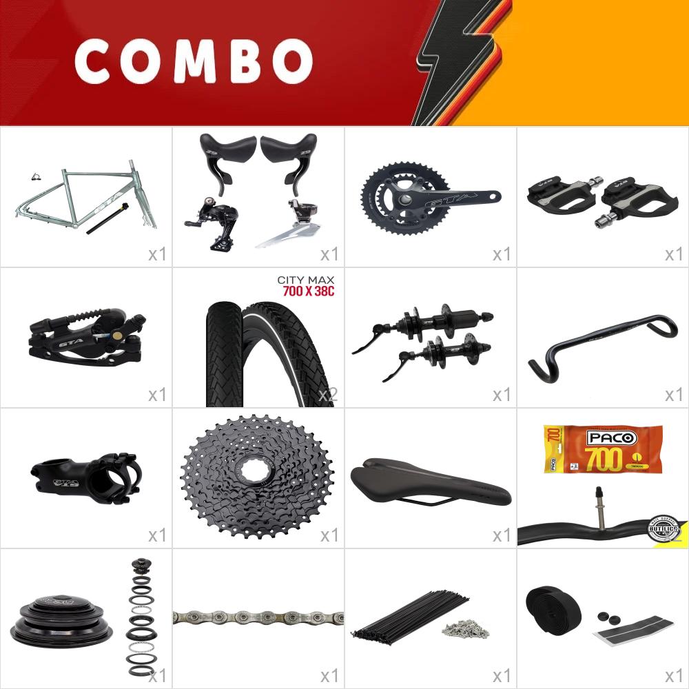         combo 1 bike gravel across 2.0 tam 56 verde salvia - falta aros - confira itens