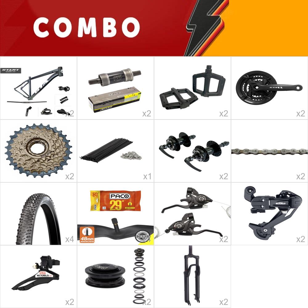    combo 2x start tam 21 grafite 24v - aro 29 - sem aro, sem freio -  confira os itens   