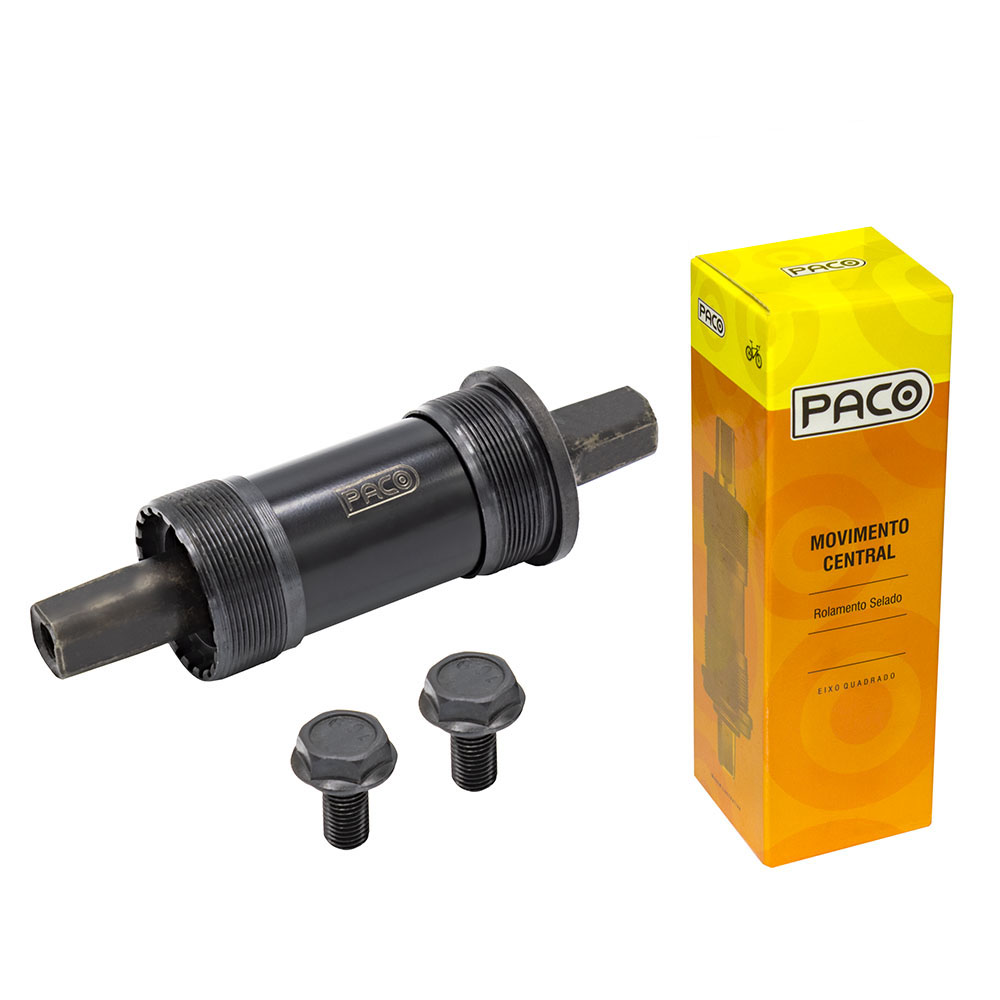 Movimento central 34.7mm rolamentado 118.5mm preto com parafuso