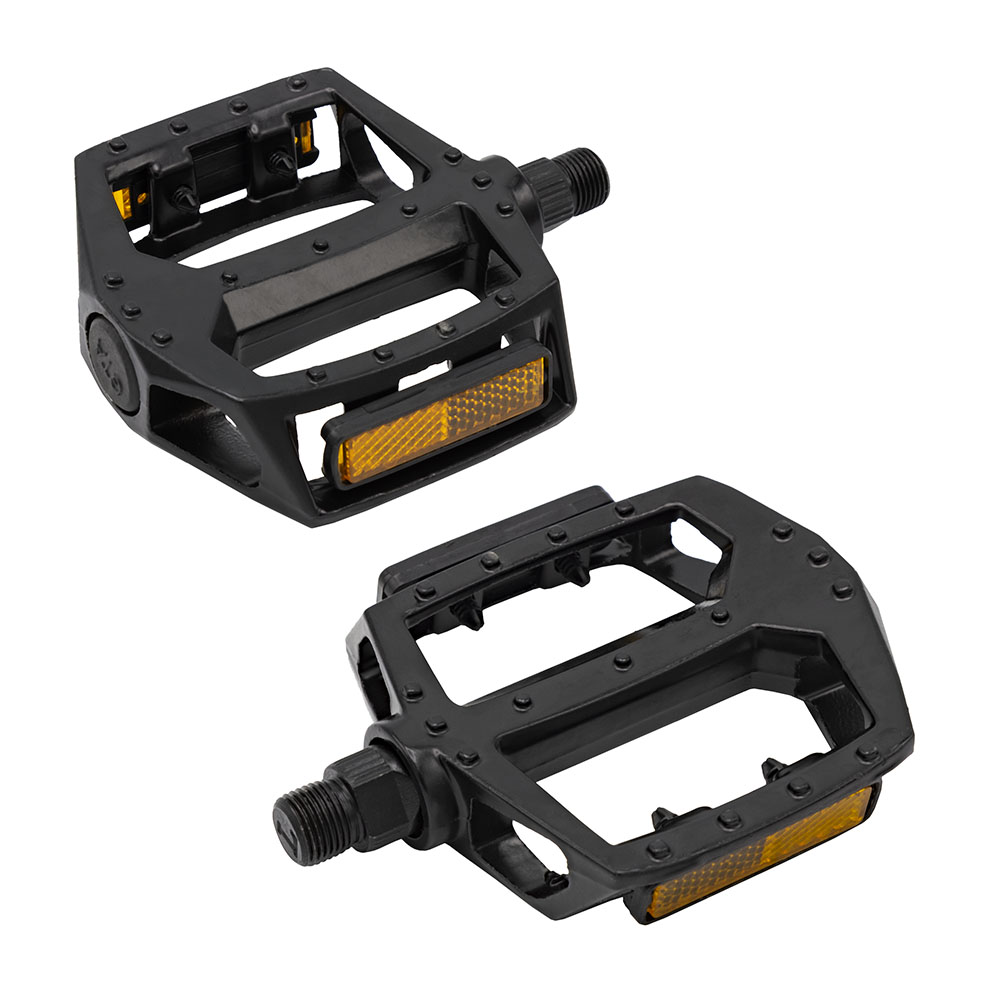 Pedal 9/16 plataforma alumínio preto com esfera eixo aço