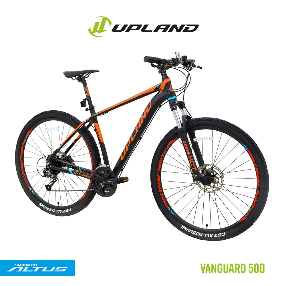 Bicicleta upland vanguard 500 29 alumínio tamanho 19 preto/laranja 27v freio hidraulico altus