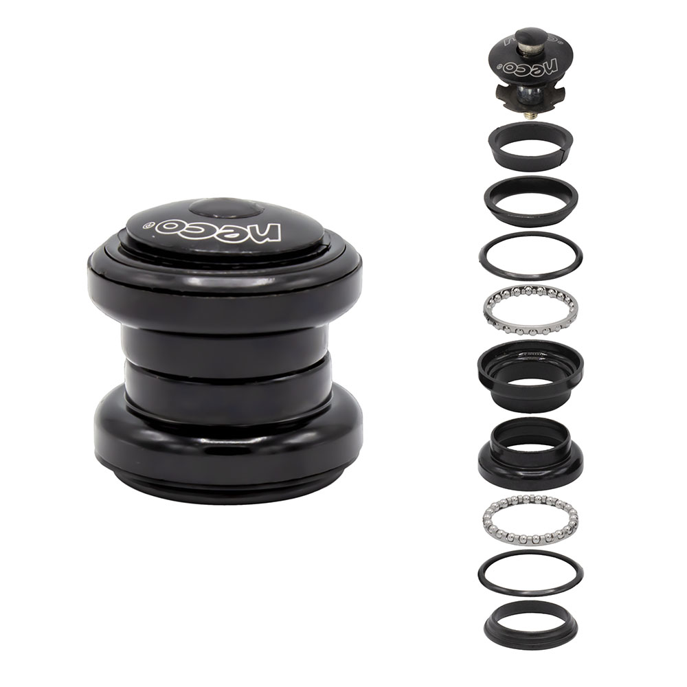 Jogo caixa de direção over 25.4mm aheadset 10 peças preto
