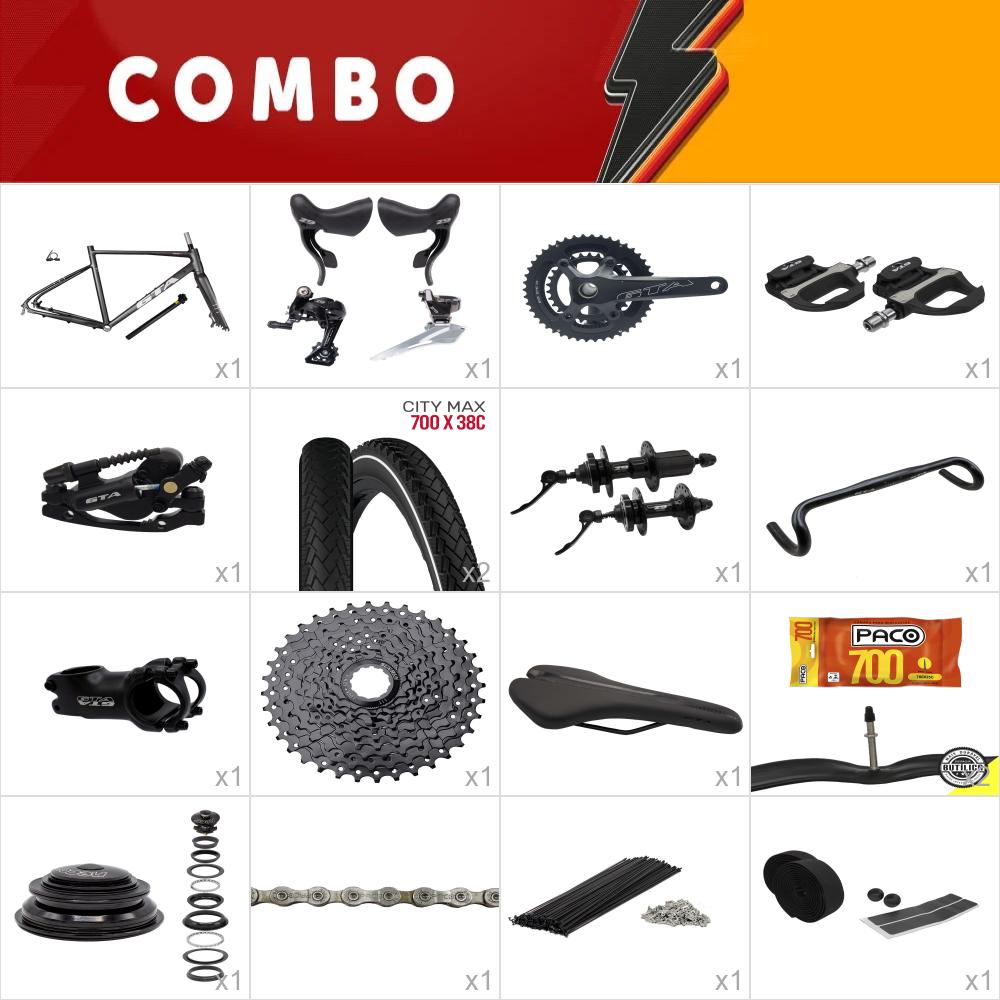    combo montagem1 bike gravel across 2.0 tam 56 grafite - falta aros - confira itens