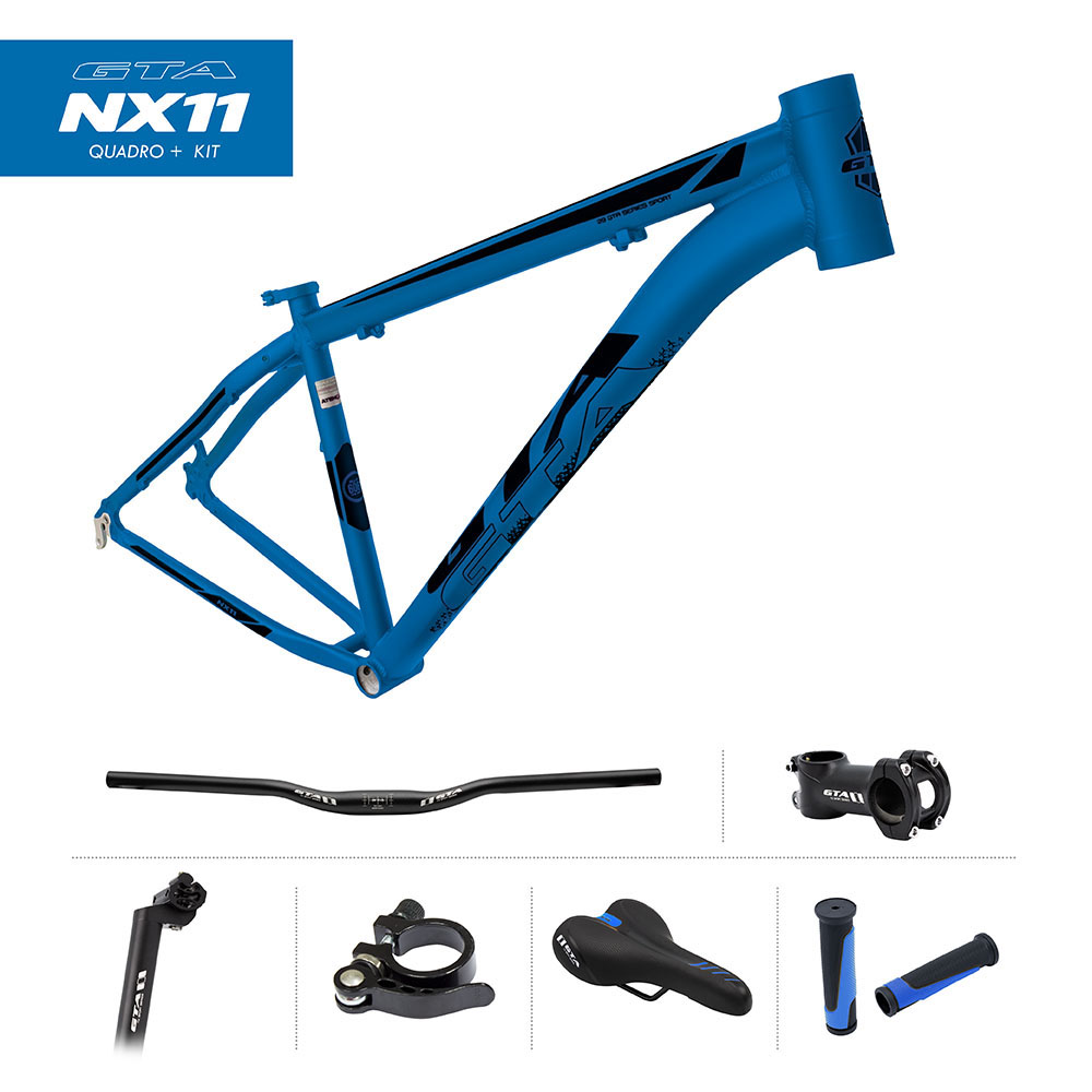 Quadro 29 alumínio tam 17 nx11 azul p/ disc + kit gta