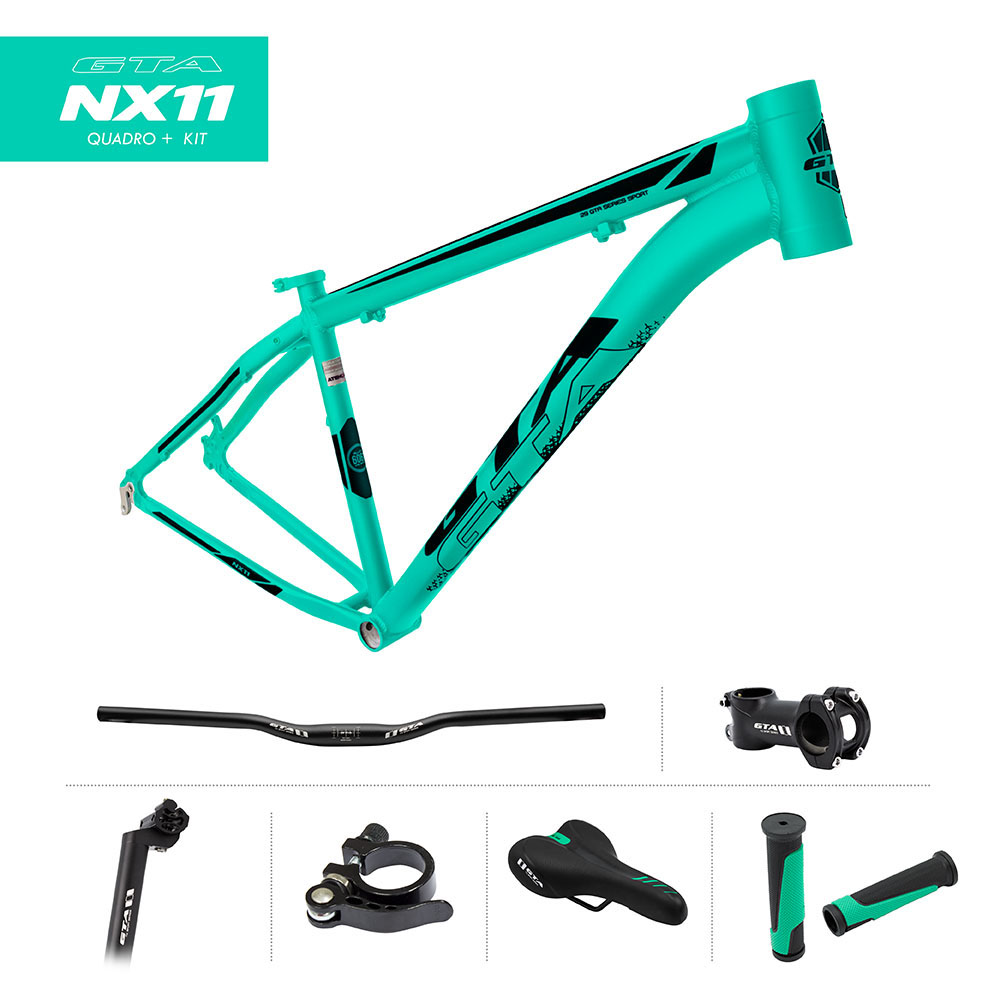 Quadro 29 alumínio tam 17 nx11 acqua p/ disc + kit gta
