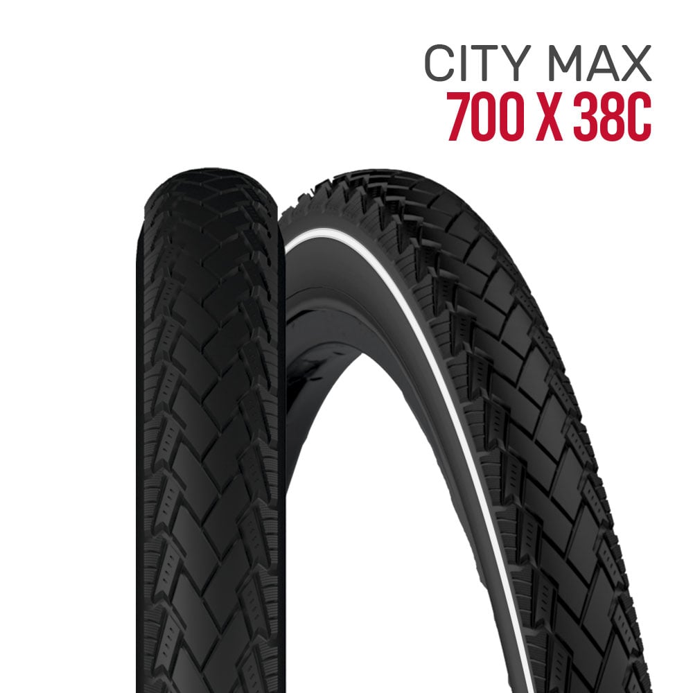 Pneu 700 x 38c city max preto com faixa refletiva