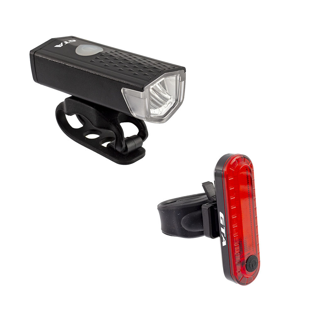 Farol de led cree xpe 120 lumens + sinalizador traseiro led vermelho 10 lumens  recarregavel usb (kit)