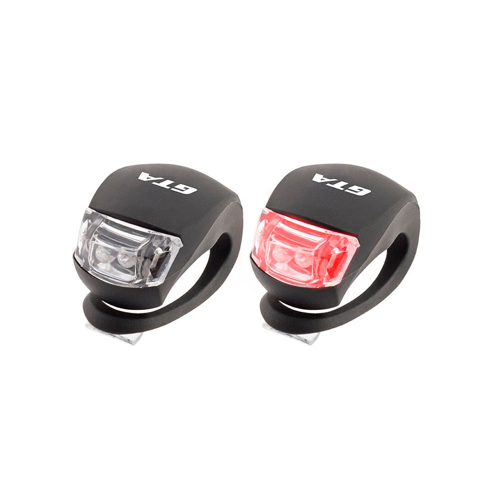 Sinalizador par super bright 1 led branco + 1 led vermelho revestido com silicone preto