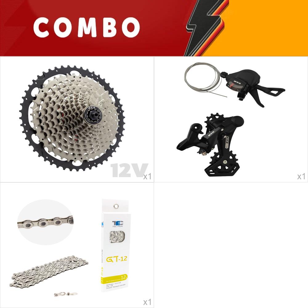                     combo promocional 1x12 start -corrente 12v, cassete 11/50, alavanca e cambio 