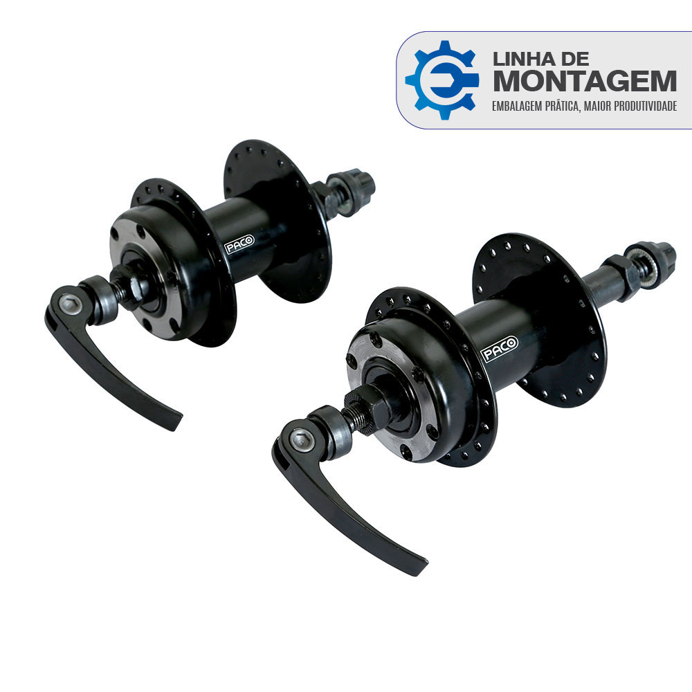 [para linha de montagem] cubo de aço par , na cor preto, eixo furado 3/8x180mm, com blocagem e espaçador p/ freio a disco 36 furos