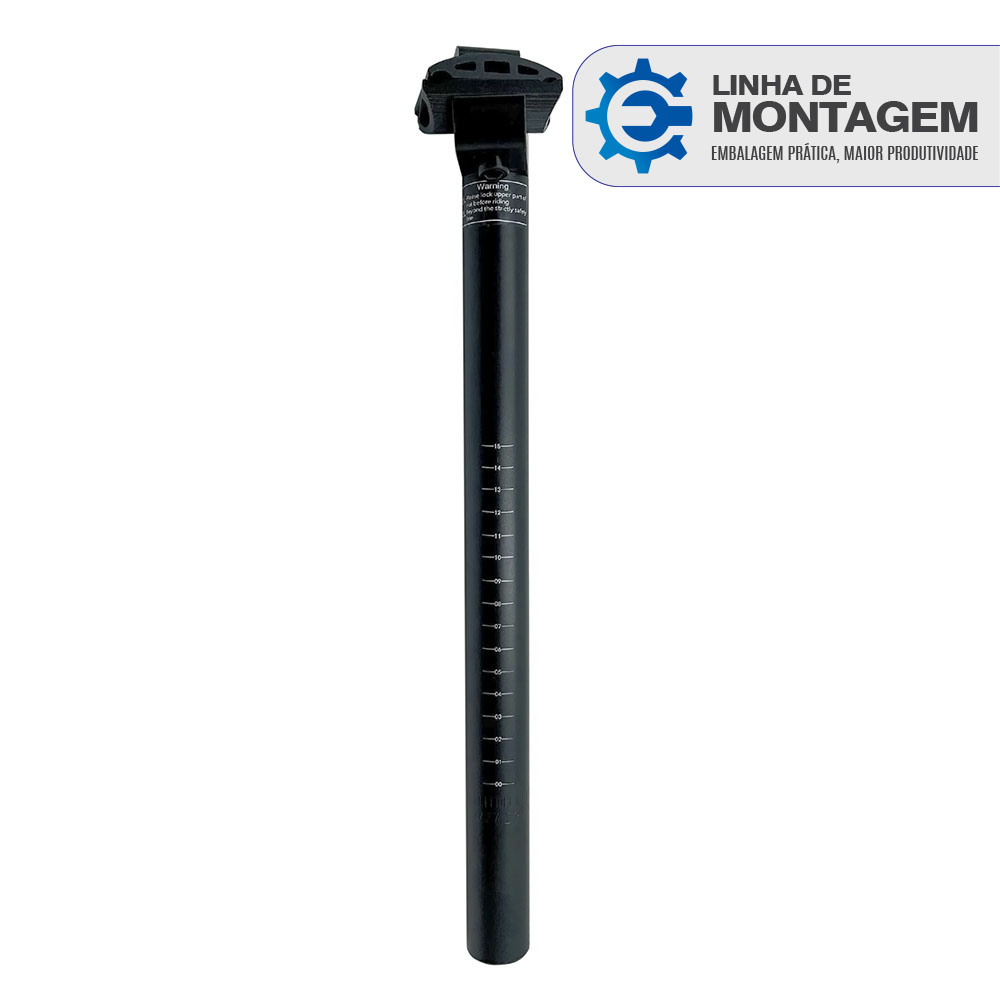 [para linha de montagem] canote de selim alumínio 27.2 x 350mm preto  sem logo

