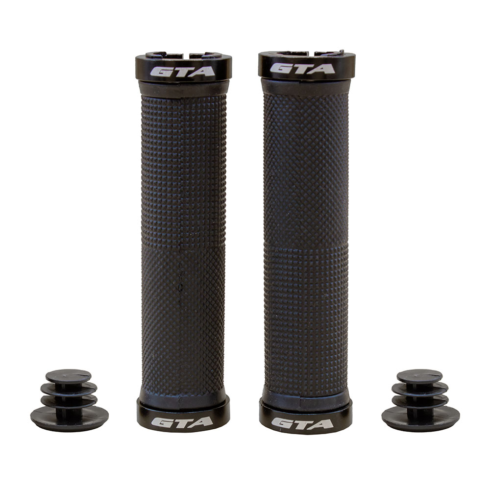 Manopla 130mm rider borracha tpr preta com trava preta