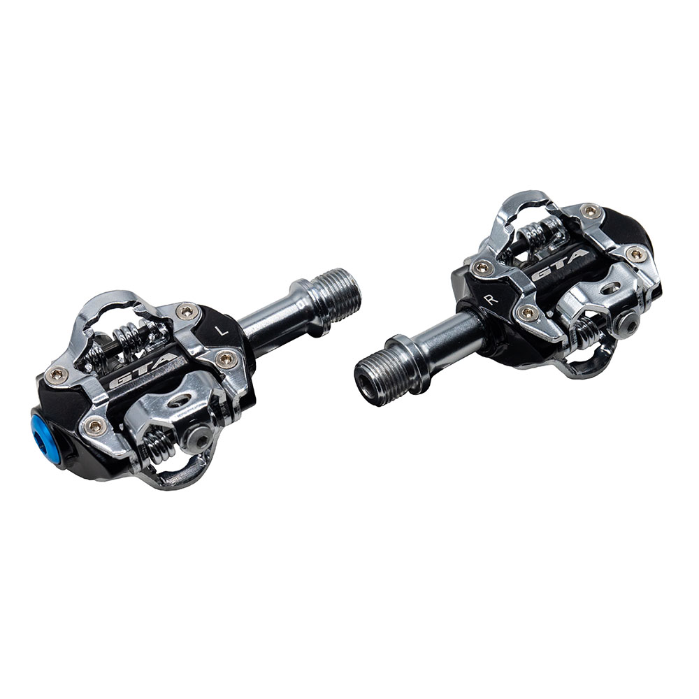 Pedal clip alumínio rolamentado eixo crmo com tacos spd gta rx