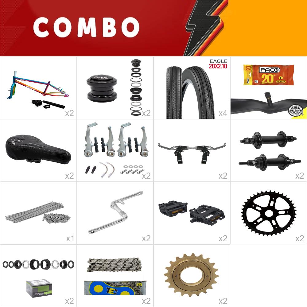      combo montagem bmx 2x gta nitro camaleão - falta aros e manoplas - confira os itens