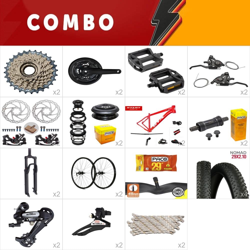           combo para montar 2x gta start 29 vermelho 17  - 21v sunrun - confira itens 